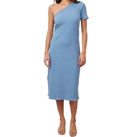 Rails Rania Rib One shoulder short sleeve blue Small S - Picture 1 of 5